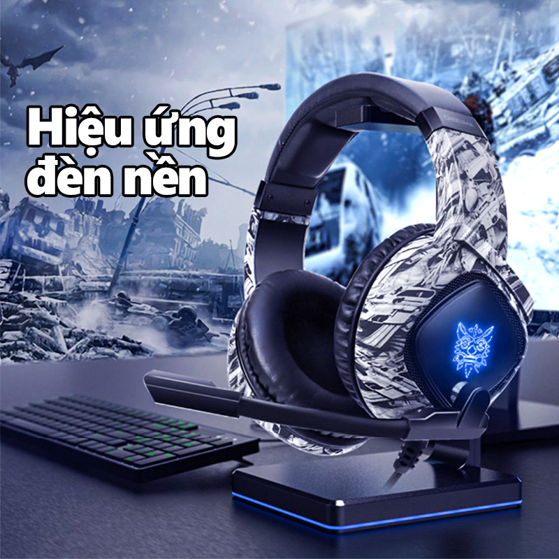 Tai nghe chụp tai Chơi game chống ồn ONIKUMA K19 với micrô có RGB Gaming Headphone Cho Máy tính xách tay PC Laptop