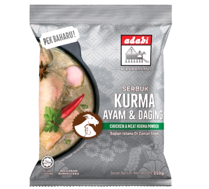 [HCM]Bột cà ri ADABI/BABAS NK MALAYSIA gói 250g