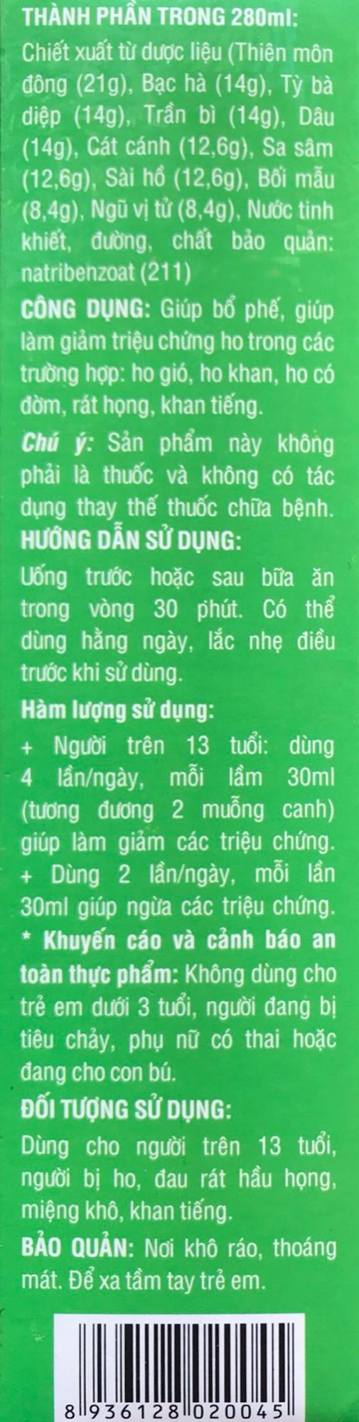 Thiên Môn Bổ Phổi