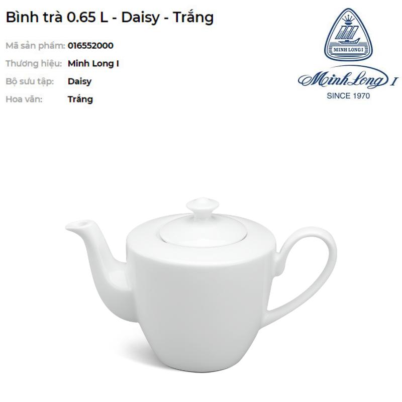 Bình trà gốm sứ minh long Bình trà 0.65 L - Daisy - Trắng