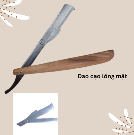 Dao cạo lông mặt, cạo lông mày cán gỗ tiện lợi dễ sử dụng