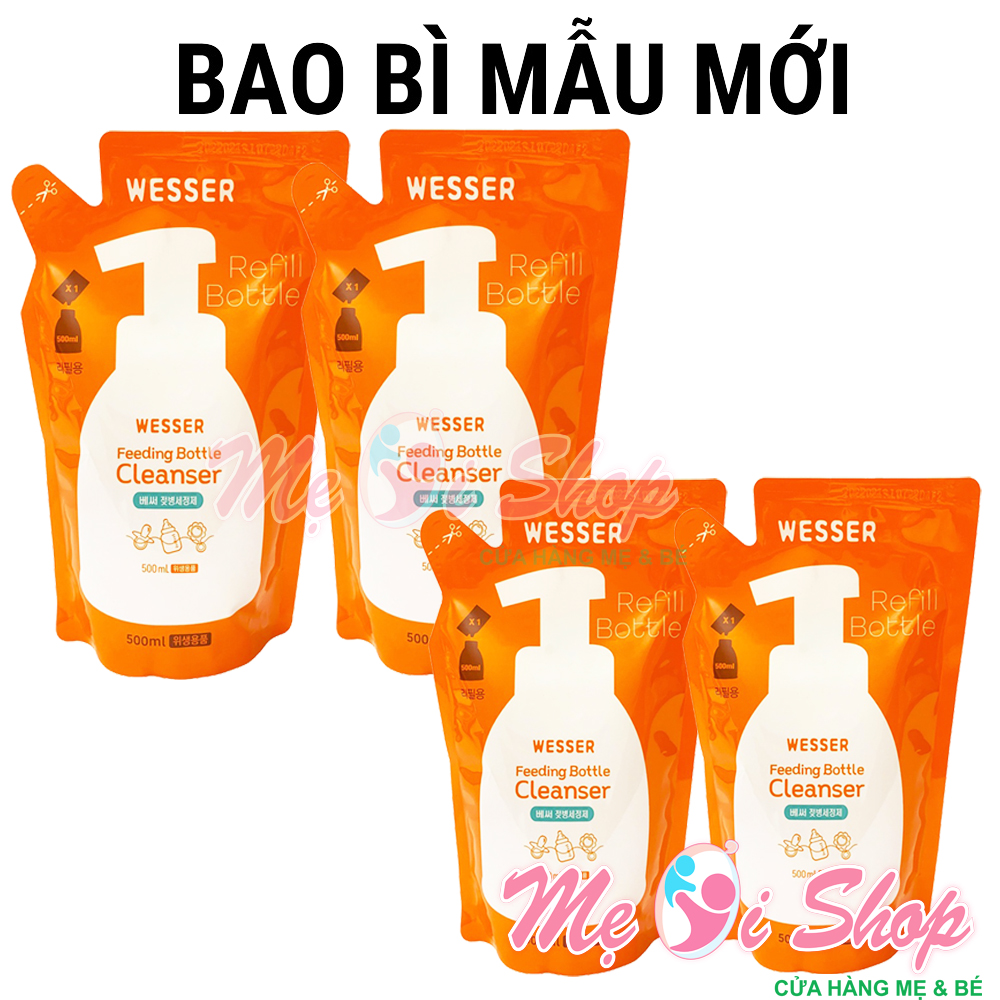 Bộ 4 gói nước rửa bình sữa wesser