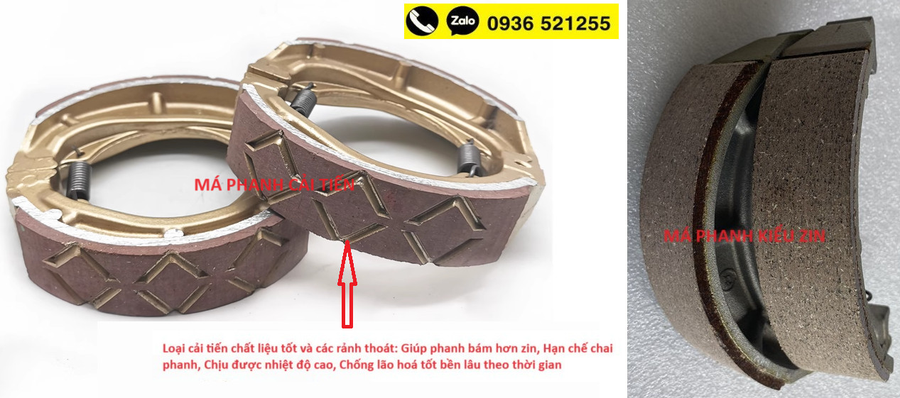 Má phanh bố thắng sau Suzuki GZ150A GZ125HS EN150 125 GZ150 GZ125 Virago XV125 250 GN125 và các dòng xe tương ứng Loại tốt