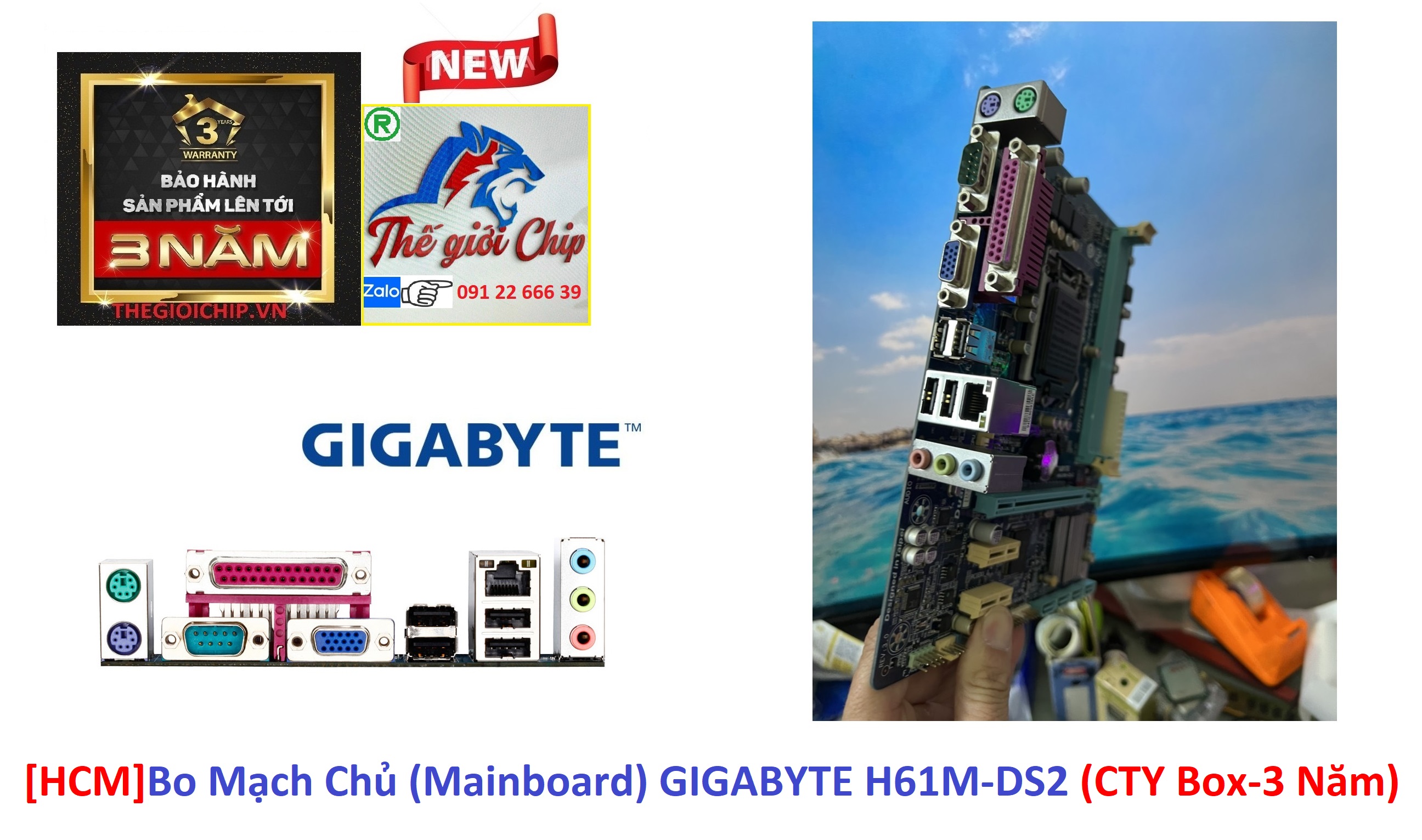 [HCM]Bo Mạch Chủ (Mainboard) GIGABYTE H61M-DS2 (CTY Box-3 Năm)