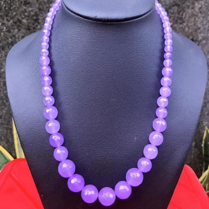 Vòng cổ đá mã não tím nhạt