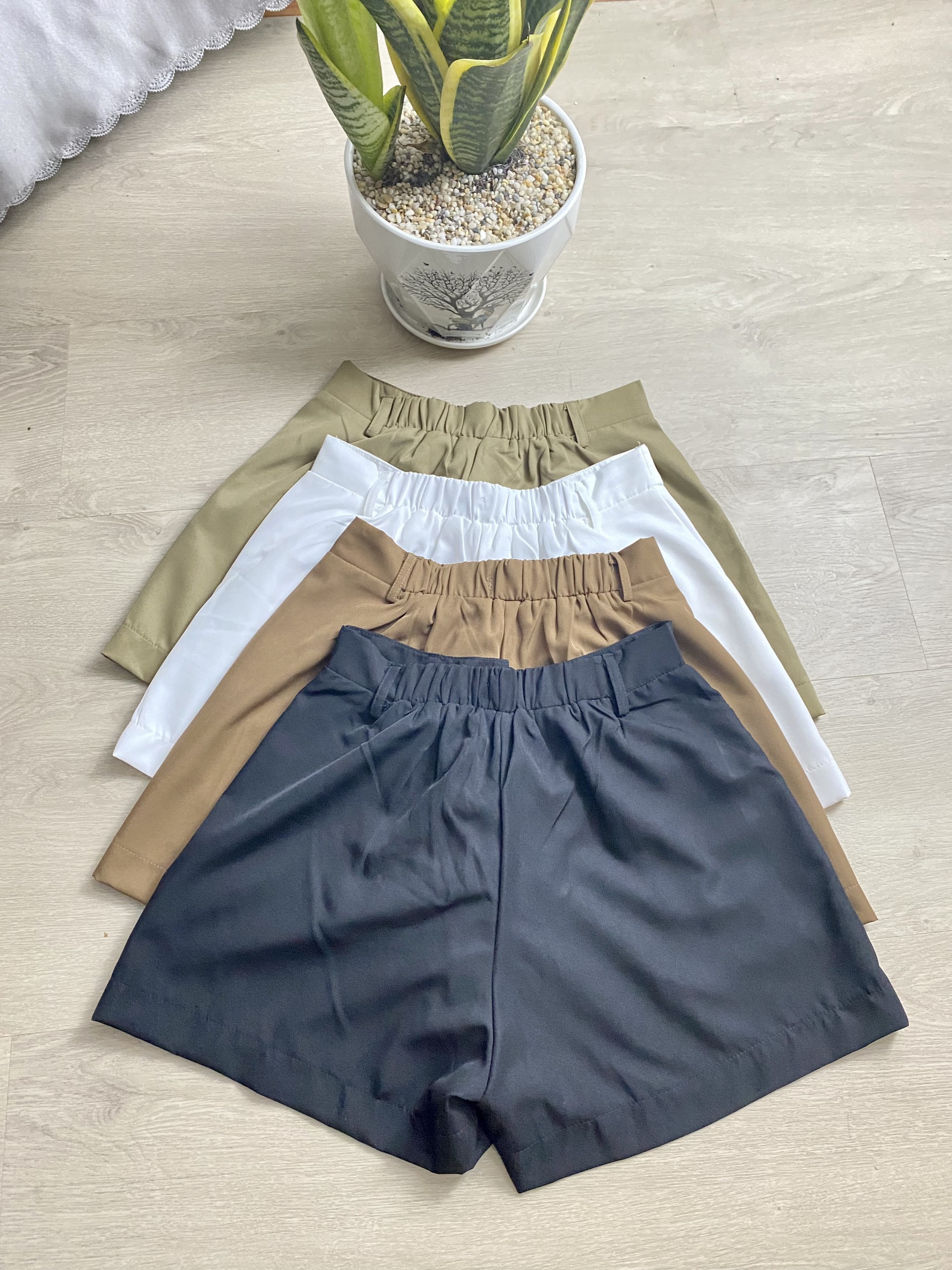 BIGSIZE (58-85KG) - QUẦN SHORT NỮ BASIC LƯNG CAO ỐNG RỘNG
