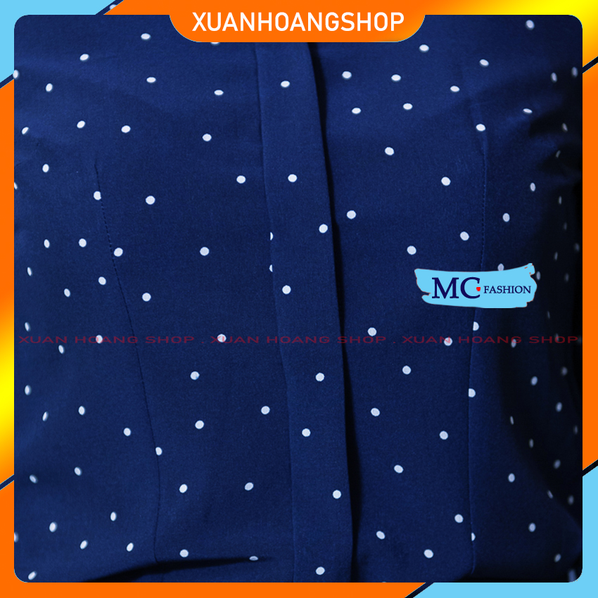 Áo Sơ Mi Nữ Đẹp) Mc Fashion, Kiểu Dáng Công Sở, Chấm Bi, Cổ Đức, Dài Tay, 2 Màu ( Trắng – Xanh Đen A0284 Tím Than)