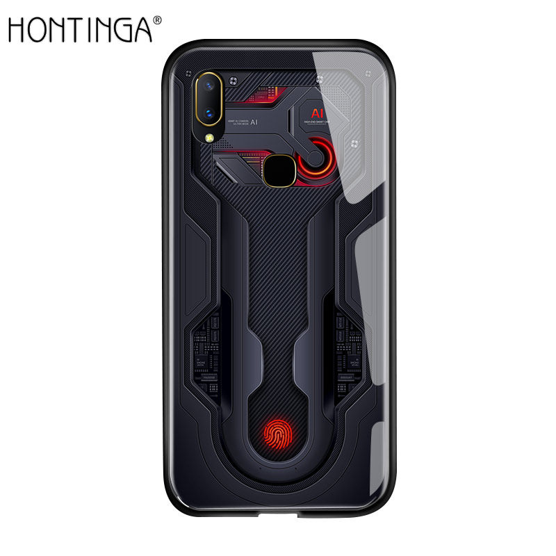 Hontinga For Vivo V11i / Z3 / Z3i Case, Circuit Board Explorer Theme Version Tempered Glass Phone Case Back Cover Casing Shell