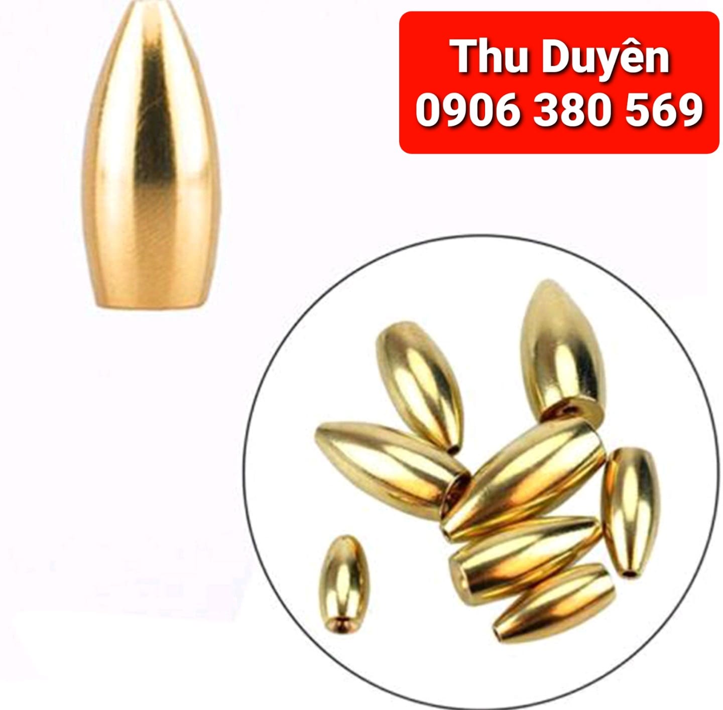 Chì đồng xuyên tâm câu cá 3.5 gram / 5 gram / 7 gram / 10 gram / 14 gram