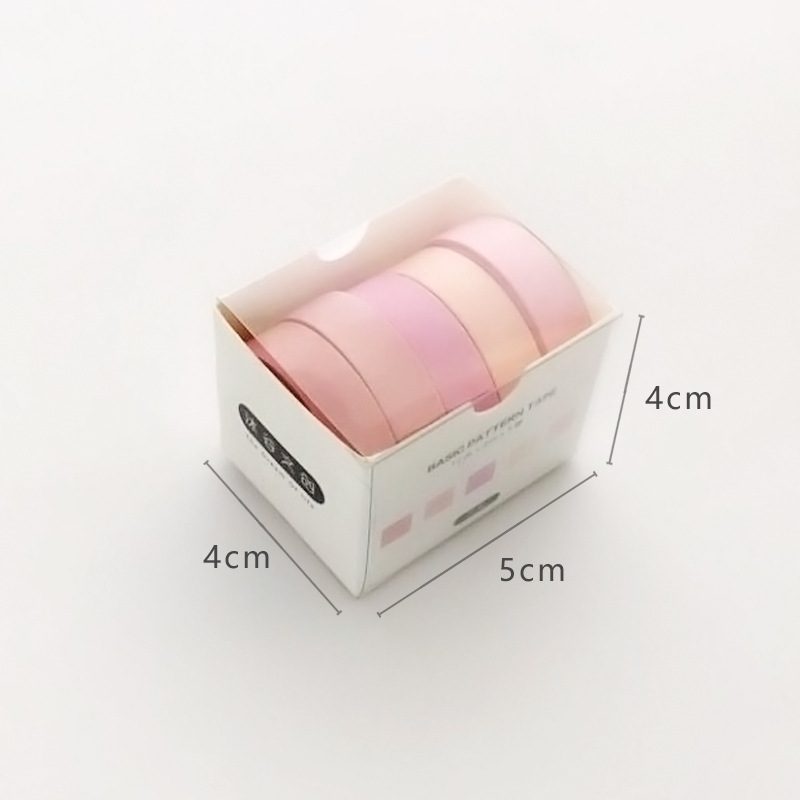 Set 5 cuộn washi tape Basic Pattern (Hàng có sẵn)
