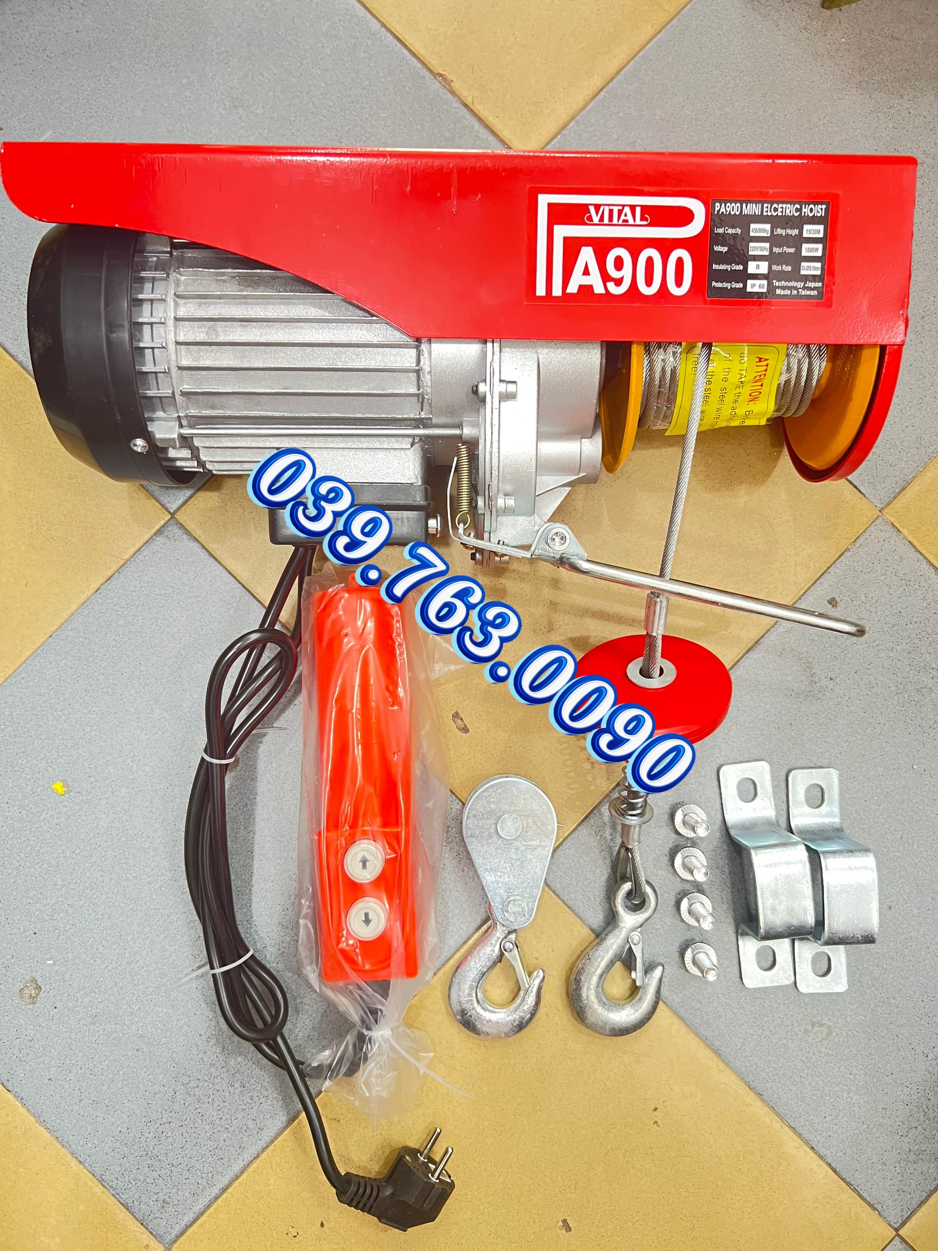 máy tời điện pa900 cáp dài 30m