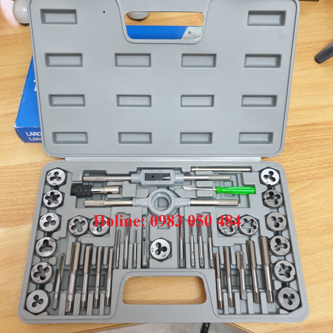 Bộ tạo ren 12 20 40 chi tiết bộ taro hợp kim siêu cứng - Bộ tay quay taro tạo ren trong và ngoài