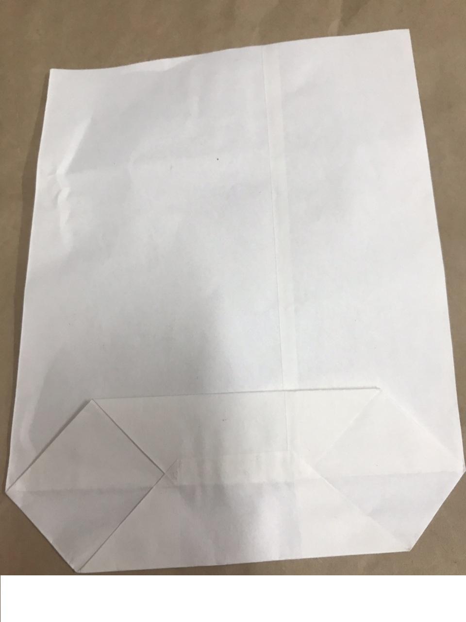 100 túi giấy xi măng cỡ 19x16 cm đáy 5.5cm(màu trắng )