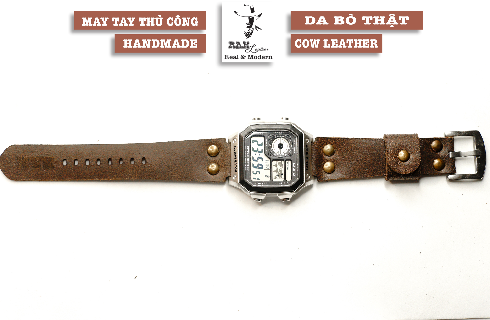 WATCH STRAPS DOUBLE COW LEATHER REAL
