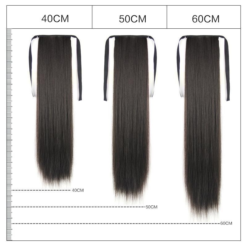 Tóc giả cột thẳng 50cm D13 💖FREESHIP💖 buộc tóc giả nữ, tóc nữ đuôi dài thẳng, tóc giả nữ Sỉ 35k