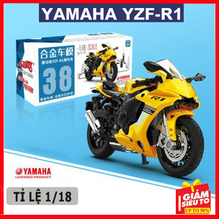 Mô hình xe moto yamaha YZF R1 tỉ lệ 1 18
