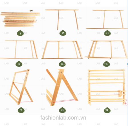 Khung dệt macrame hình chữ nhật (bộ)