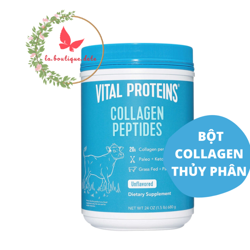 Bột Collagen thủy phân không mùi vị Vital Proteins Collagen Peptides Unflavored 680g - Hàng Mỹ nhập khẩu