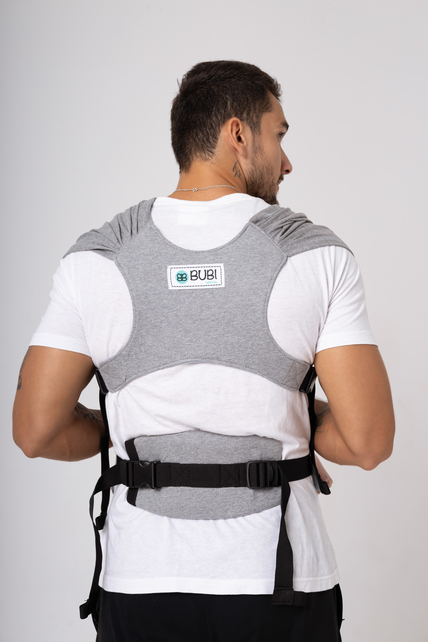 Địu vải BUBI Gen 3 - Xám tiêu - Cotton