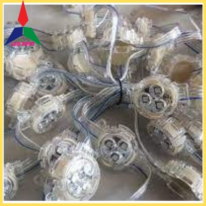 Led Bát Full Màu Phi 30mm Đầu Trong Dây 30 Bóng