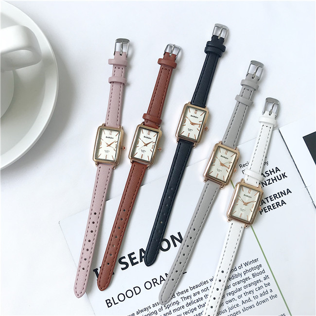 Barsh Watch Đồng Hồ Nữ BARSH Mặt Hình Chữ Nhật Cá Tính Dây Da Màu Đen Màu Nâu ...