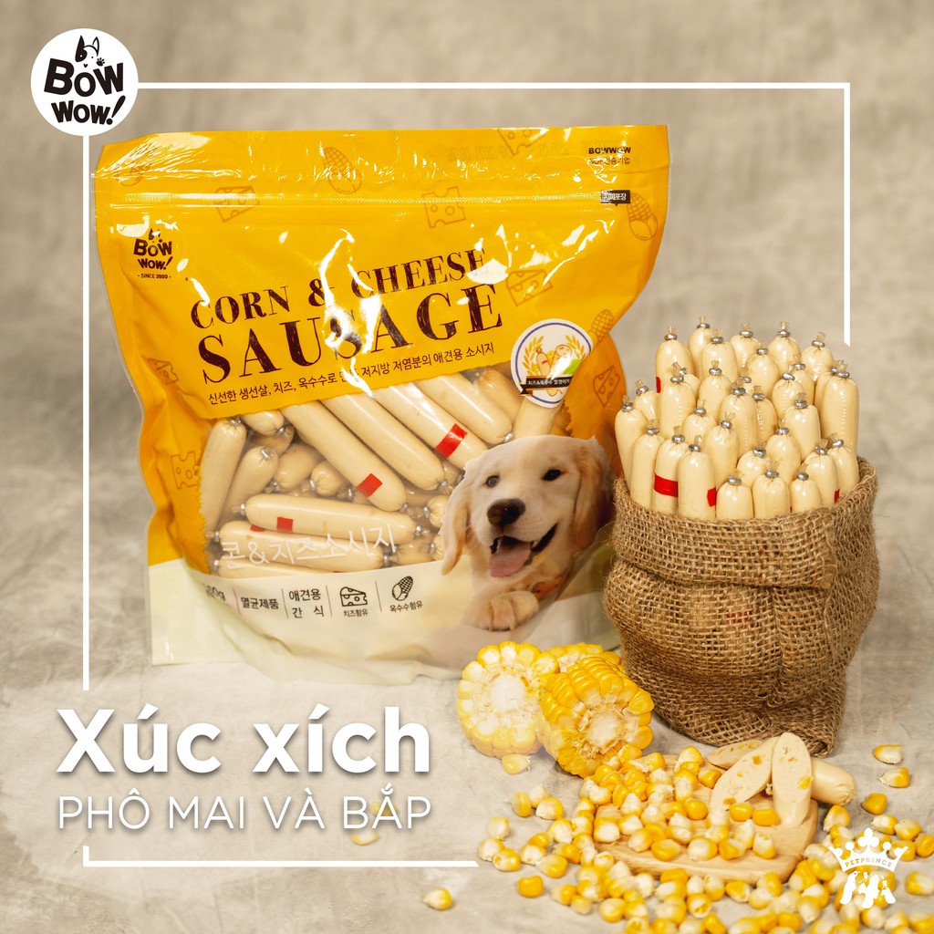 XÚC XÍCH PHÔ MAI BẮP BOWWOW CHO CHÓ