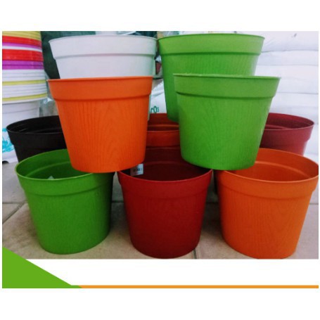 [HCM]COMBO 5 Chậu Nhựa Vân Gỗ Size 15cm x 13cm