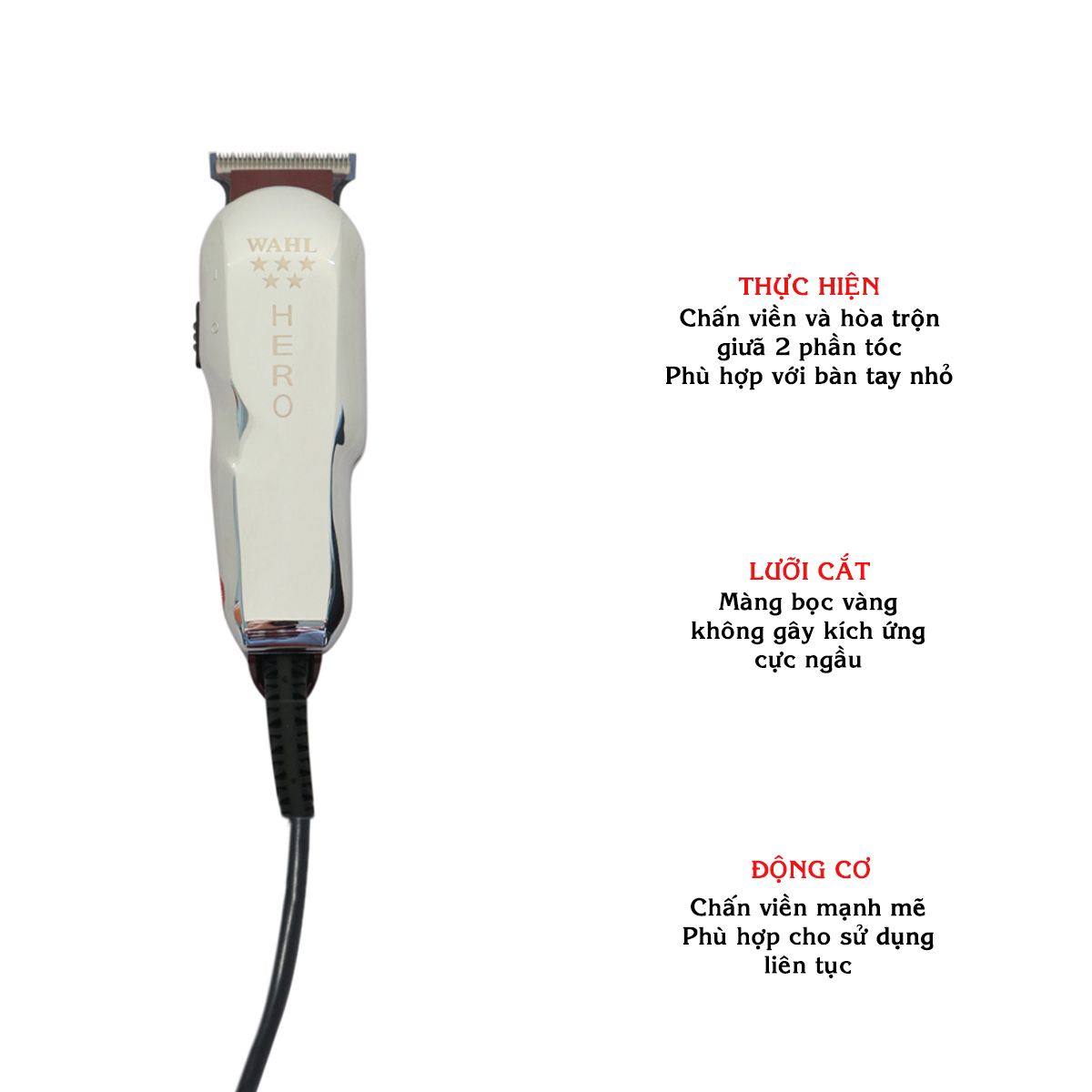 Tông đơ chấn viền WAHL HERO (chính hãng Phú Lộc Int phân phối)