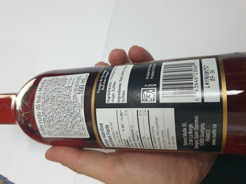 Marelle red wine vinegar 500ml/French import bottle