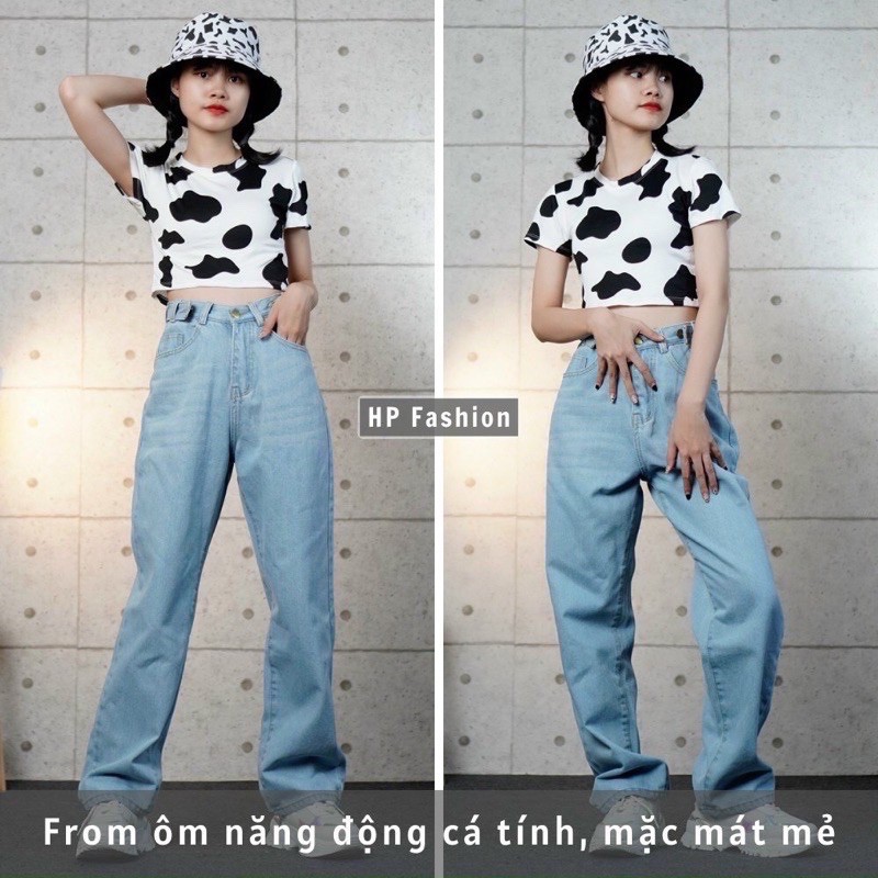 [HCM]sét Áo bò sữa + quần baggy