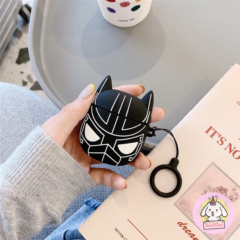 Airpods Case ⚡ Freeship ⚡ BLACK PANTHER⚡ Case Tai Nghe Không Dây Airpods 1/ 2/ i12 -( Không Bao Gồm Tai Nghe)
