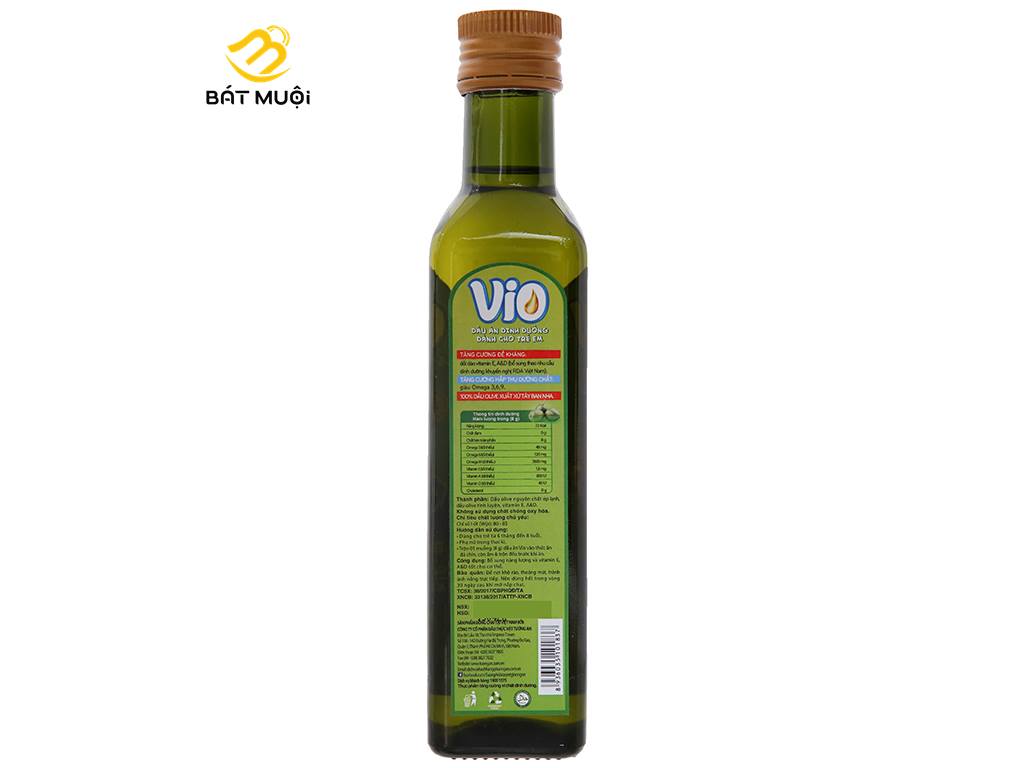 Dầu ô liu dinh dưỡng cho bé tường an vio chai 250ml - bat muoi