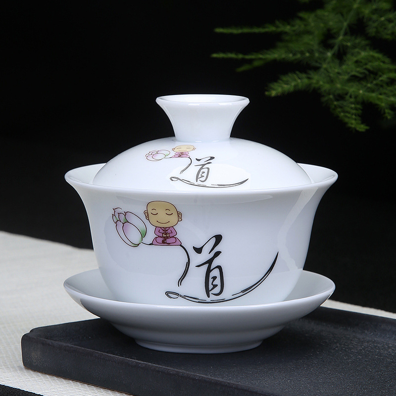Chén Khải sứ trắng Bạch Định thấu quang 150 ml