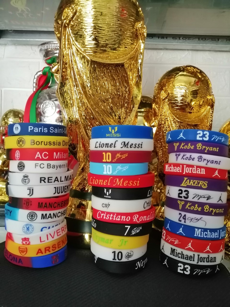 Vòng tay clb bóng đá - vòng tay messi neymar cr7, vòng tay cầu thủ bóng rổ