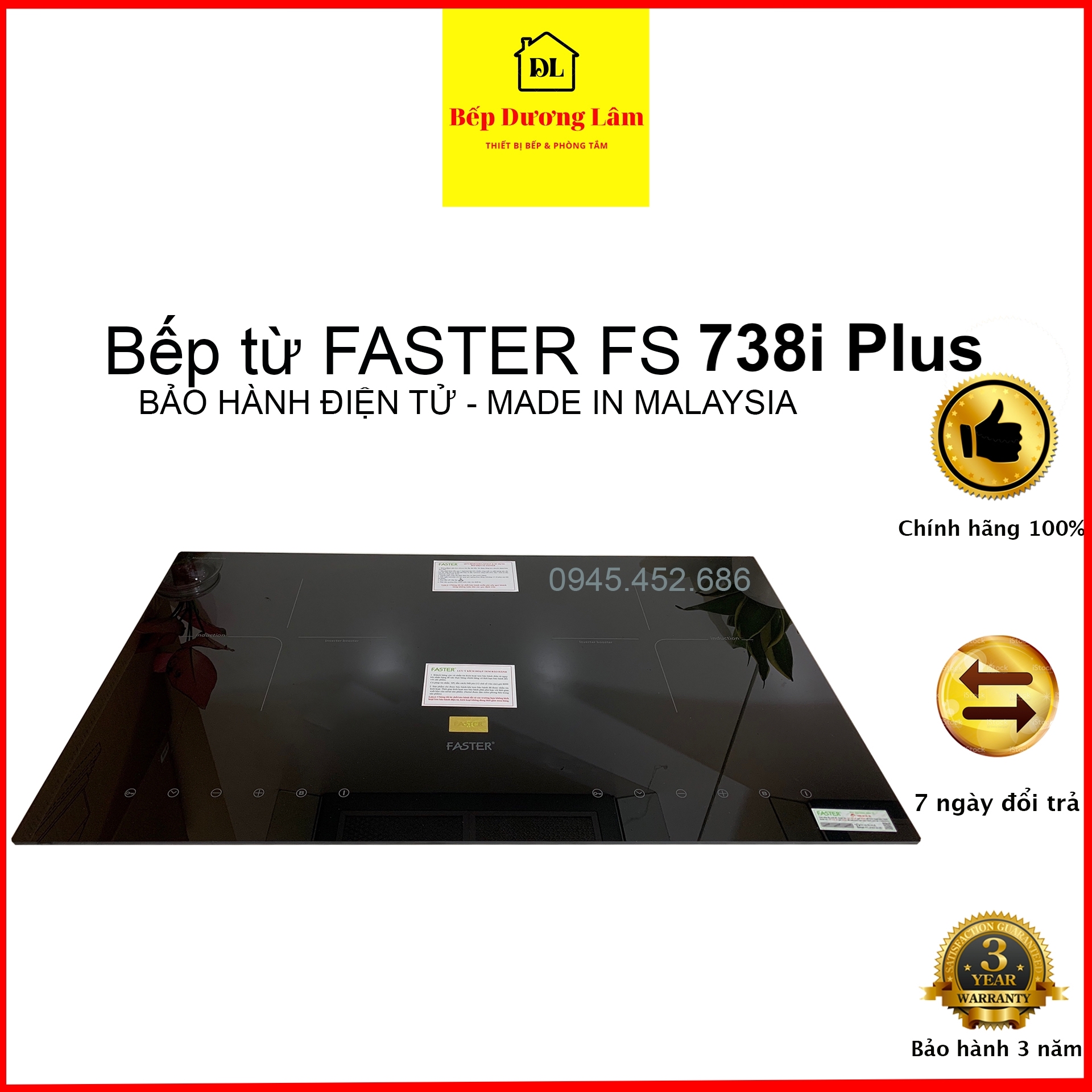 Bếp từ Faster FS 738i Plus nhập Malaysia,BH 3 năm