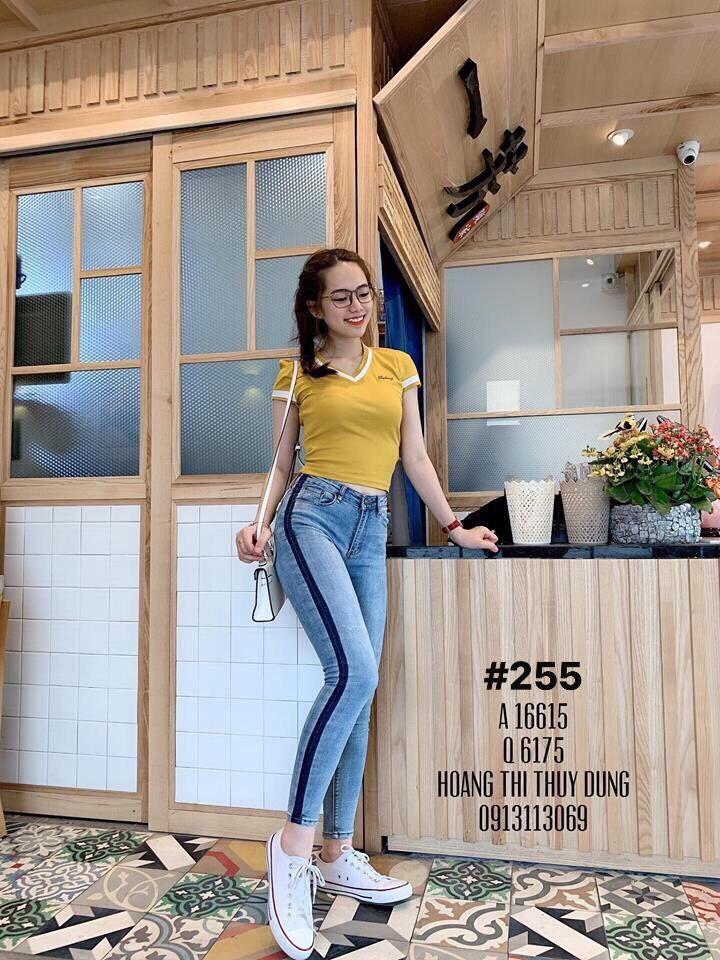QUÂN JEAN DÀI NỮ _ PHỐI SỌC MÀU HOT