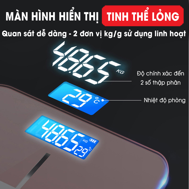 [MẪU MỚI 2023] CÂN ĐIỆN TỬ IP THEO DÕI CÂN NẶNG VÀ PHÂN TÍCH CHỈ SỐ CƠ THỂ CHÍNH XÁC 100% THIẾT KẾ 4 LỚP KÍNH CƯỜNG LỰC CHỊU NẶNG ĐẾN 180KG - CÂN SỨC KHOẺ GIA ĐÌNH XỊN ĐO CÂN NẶNG NHIỆT ĐỘ TỶ LỆ CƠ THỂ SIÊU CHUẨN