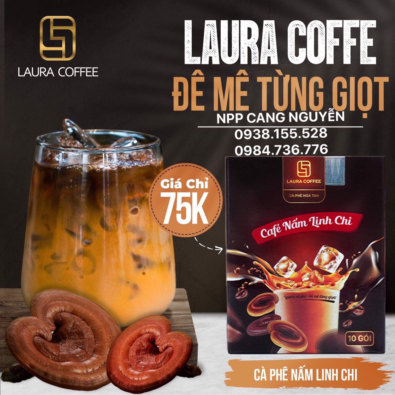 Combo 2 hộp Coffe Nấm Linh Chi
