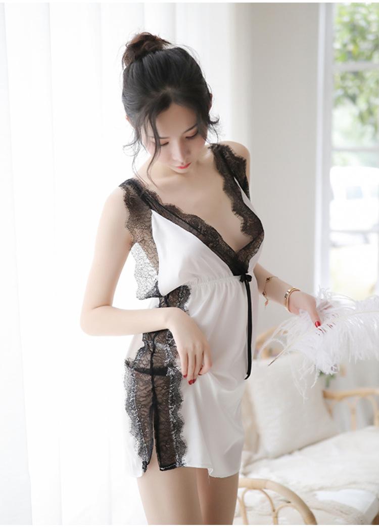 Đầm ngủ lụa phối ren cao cấp L248