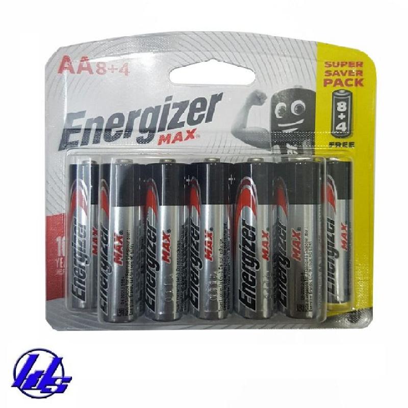 Pin AA Energizer E91 BP8 + 4 - Vỉ 12 viên