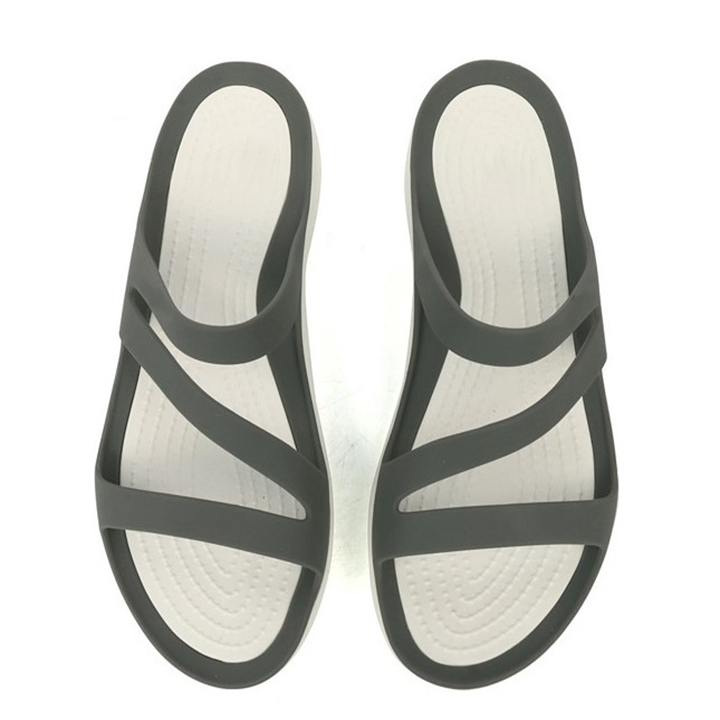 Dép lê crocs chuẩn xịn, chống hôi chân, nhựa tế bào êm, mềm, dẻo, bền, đi mưa, lội nước, đi biển swiftwater wave cho nữ màu xám