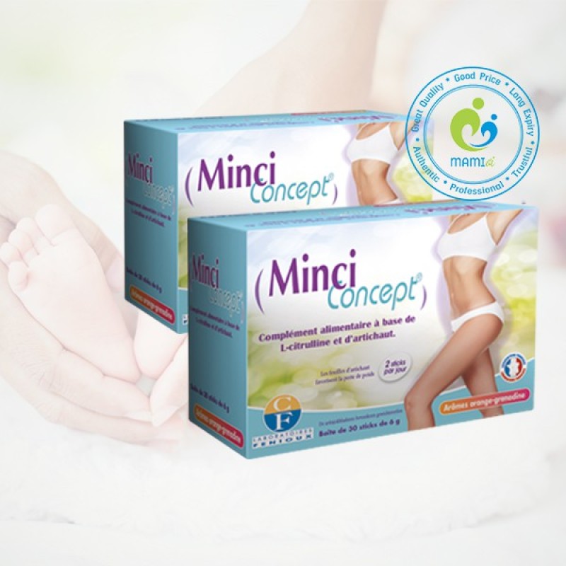 Thức uống giảm cân (30 gói) giảm mỡ bụng eo đùi hiệu quả cho phụ nữ Minci Concept, Pháp nhập khẩu