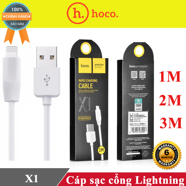 CÁP SẠC NHANH HOCO X1 CHO IPHONE/ANDROID/MICRO USB/TYPE-C 1m 2m 3m