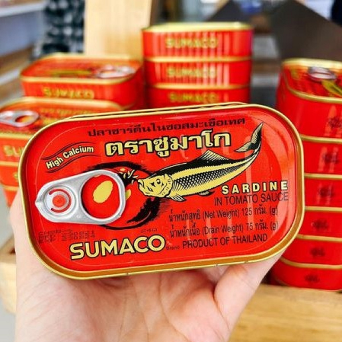 Cá mòi sốt cà thái lan sardines sumaco hộp 125g