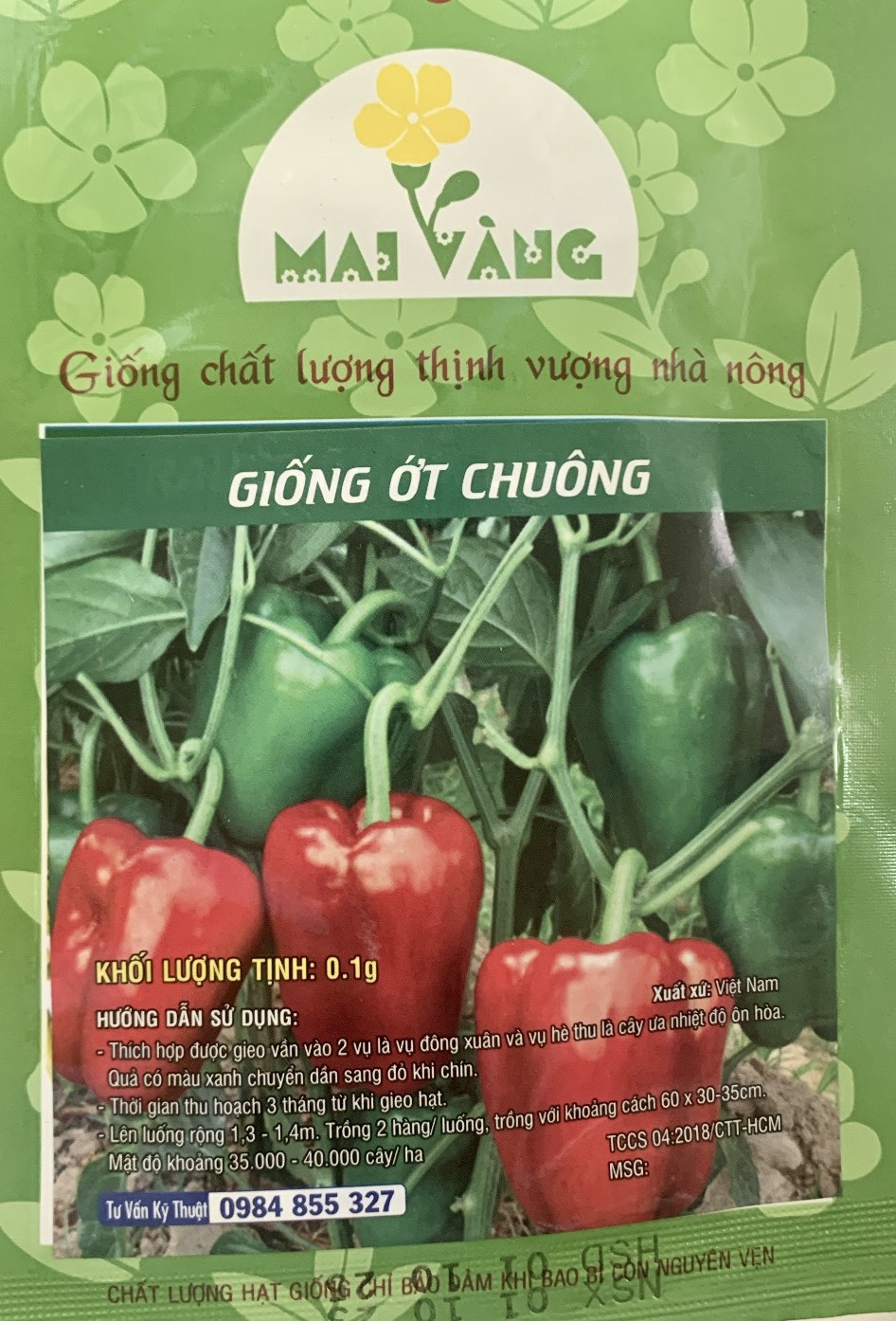 Hạt giống ớt ngọt đỏ f1 - ớt chuông đỏ ngon 4 mùa - gói 10 hạt