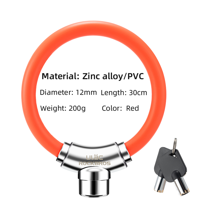 ROCKBROS & ULAC Mini Mới Thời Trang Khóa Xe Đạp Khóa Cáp Chống Trộm Vòng Xe Đạp MTB Xe Đạp Đường Trường Mini Di Động Khóa An Toàn Phụ Kiện Xe Đạp