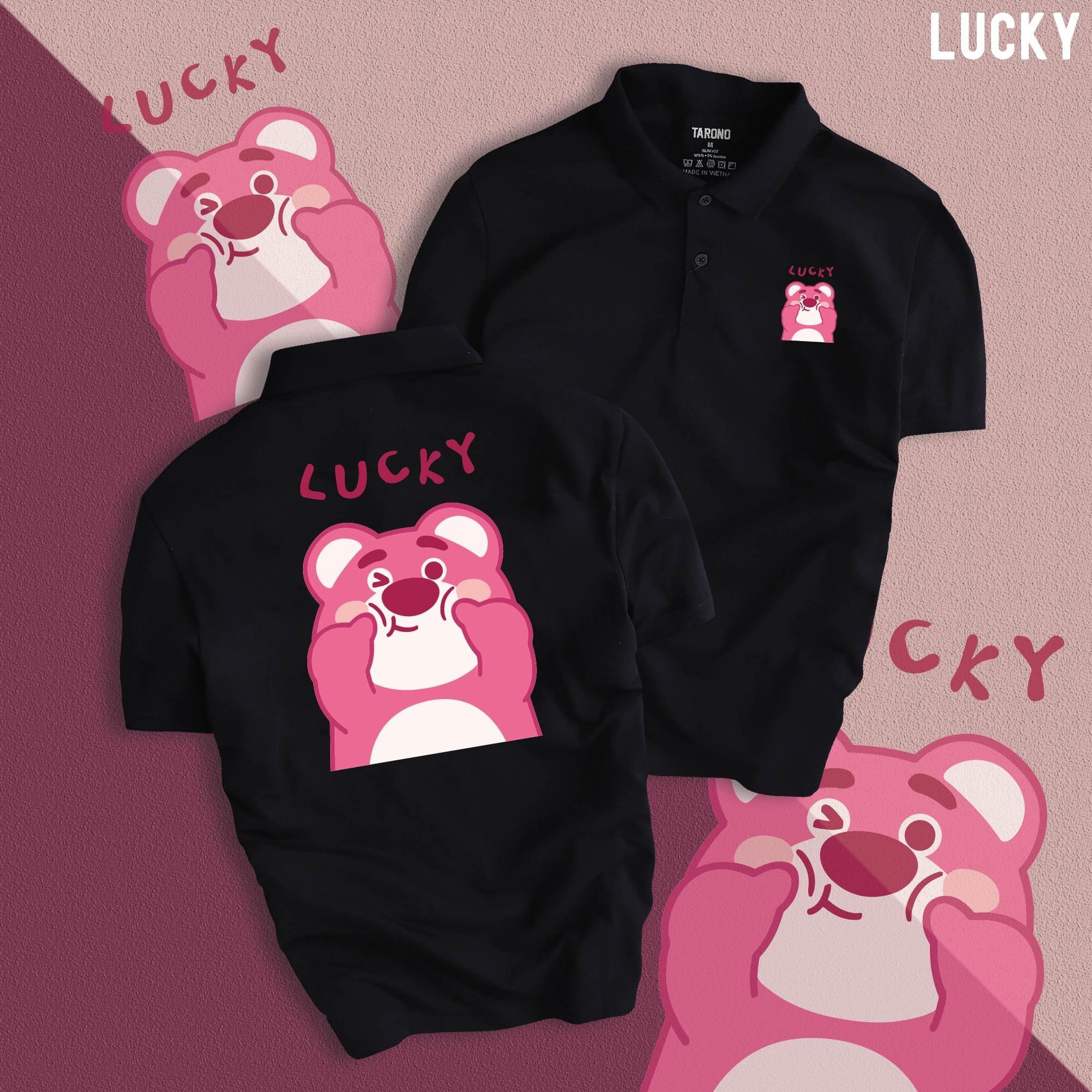 Áo Thun Nam Nữ Có Cổ polo Gấu lucky