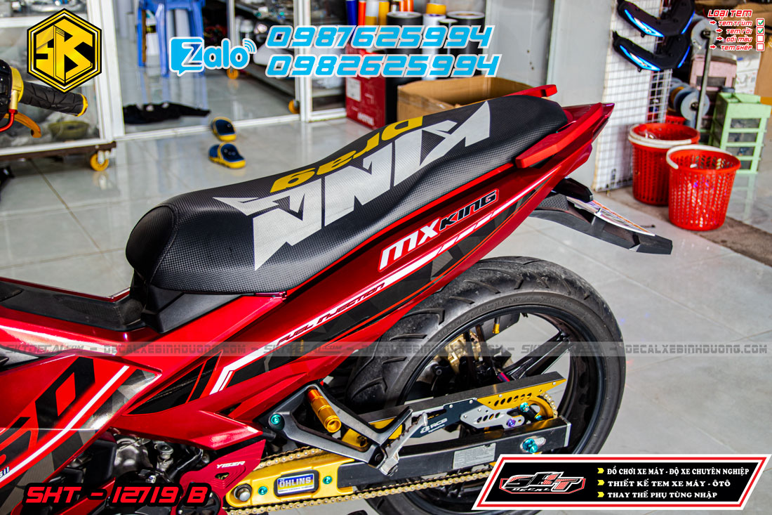 tem rời exciter 150 đỏ đen y15zr