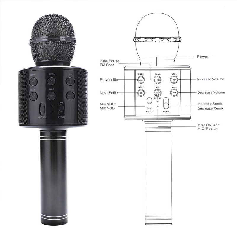 Mic Karaoke  Micro Karaoke kèm Loa Bluetooth 3 trong 1 【Mi Watch miễn phí】