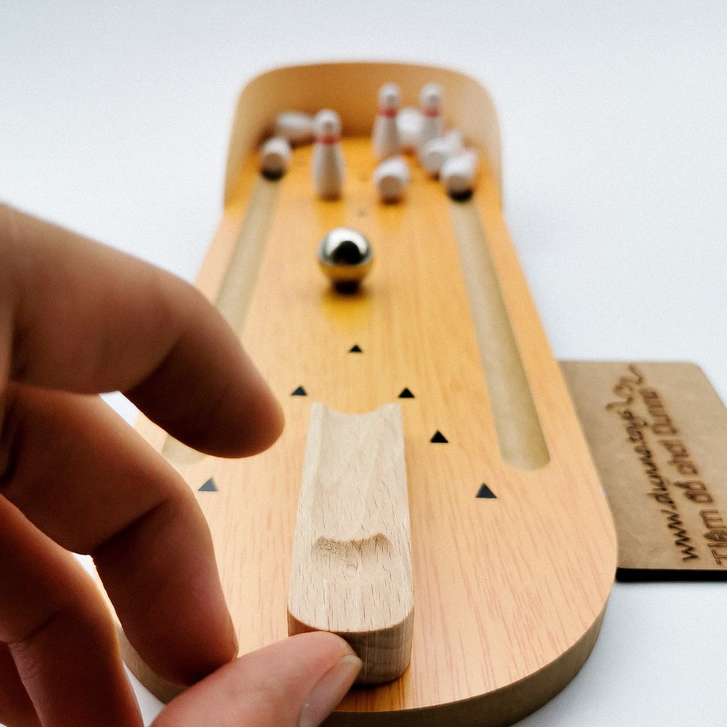 Bộ đồ chơi bo ing kệ bowling gỗ mini cho bé SJV